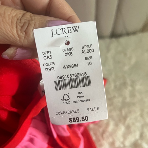 Jcrew red and pink pleated skirt nwt - Picture 10 of 10